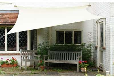 Voile d Ombrage Blanc Rectangle 5x4m - Imperméable Voile d Ombrage Blanc Rectangle