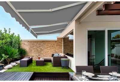 Store banne monobloc manuel 4,20x3 m-Gris - SOLEIL