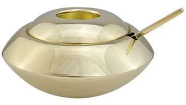 Form - Sucrier avec cuillère - or/H 7cm, Ø 10cm