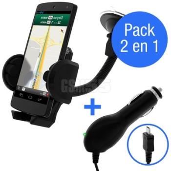 Pack 2-en-1 Support Voiture Chargeur Allume Cigare Pack 2-en-1 Support Voiture