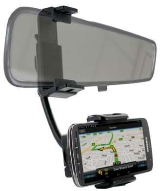 Support Voiture Rotatif Fixation Rétroviseur pour Smartphone Support Voiture Rotatif Fixation