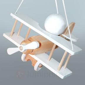 Suspension blanche Avion en éléments de bois