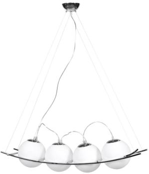 Lustre suspension blanche verre 4 boules - Electro