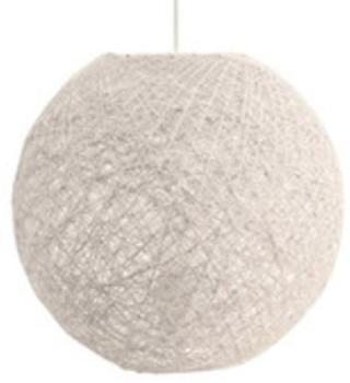 Suspension boule en rotin tressé ajouré Kirou Blan