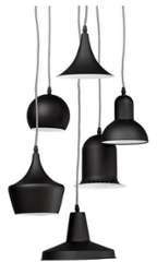 Suspension 6 lampes design industriel - FACTO NOIR