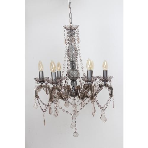 Lustre baroque 6 branches noir Epoque (D.45xH.52cm