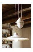 Suspension monte-et-baisse en porcelaine blanche décor Suspension monte-et-baisse