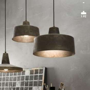 Suspension luminaire design industriel en fer vieilli Suspension luminaire design