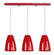 Suspension barre design 3 lumières rouge FRIDAY Suspension barre design 3