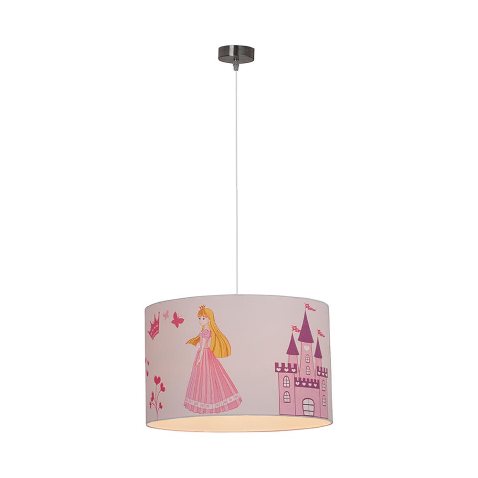 Suspension Princess - Métal / Textile Bleu 1 ampou