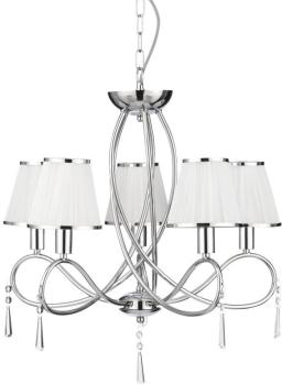 Suspension Simplicity, en chrome et verre avec 5 a