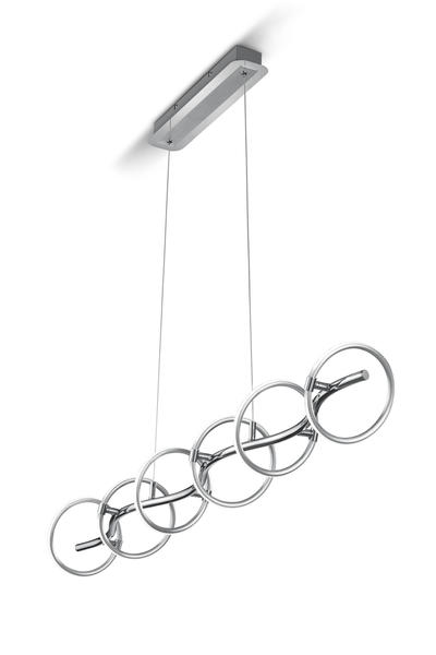 Suspensions 6 lampes led Trio Olympus Chrome Métal