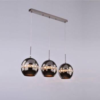 Suspension triple noire et cristal - Diadema Suspension triple noire et