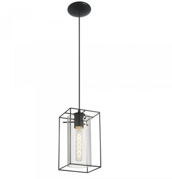 Suspension à 1 lumière en acier noir H110cm