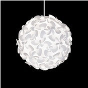 Suspension boule forme pétales Lora Câble blanc 75