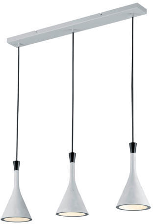 Suspension 3 lampes design Trio Roddik Blanc Métal