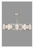 Grande suspension éclairage LED anneau argent douz