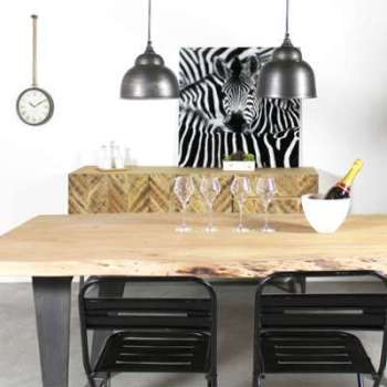 Suspension industrielle noire arrondie 23,5 cm