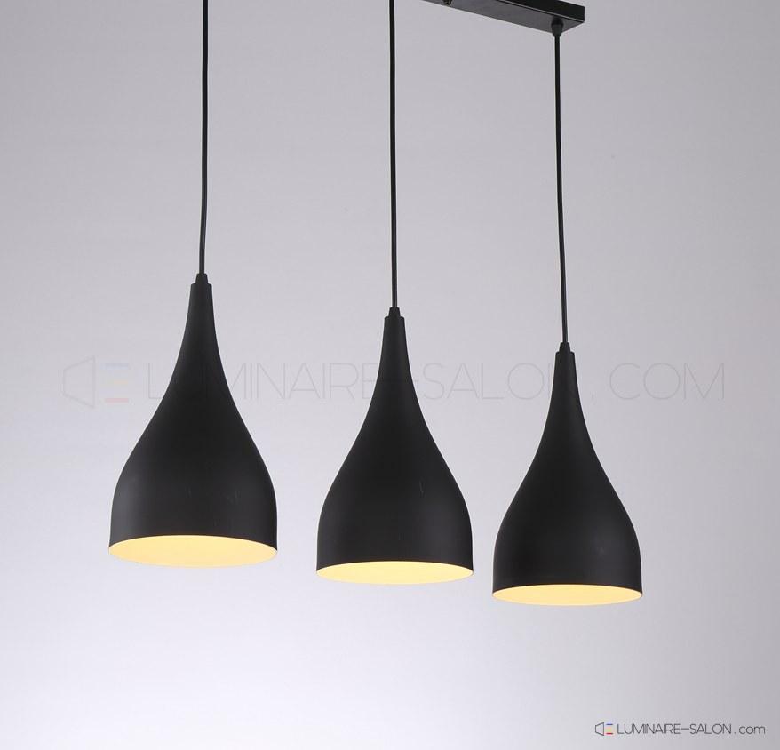 Luminaire suspension art de fer 3 lampes Trily