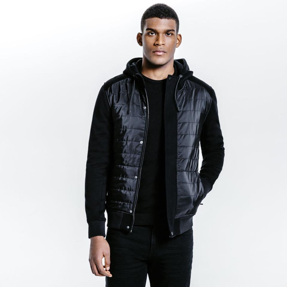 Sweat capuche matelassé Noir Homme