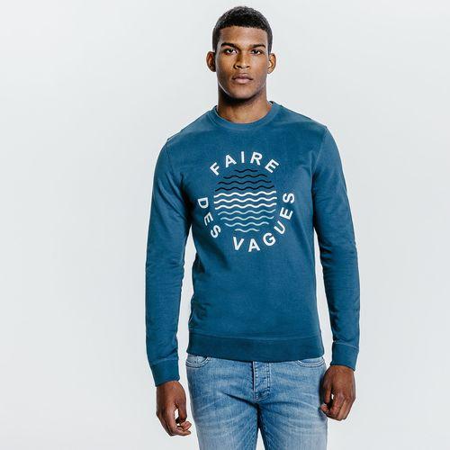 Sweat Faire des vagues Bleu Homme