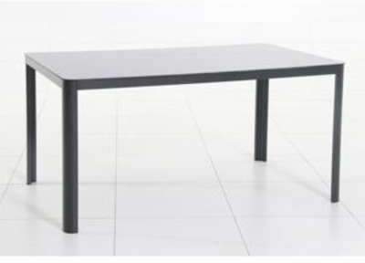CREADOR Table aluminium plateau verre CREADOR Table aluminium plateau