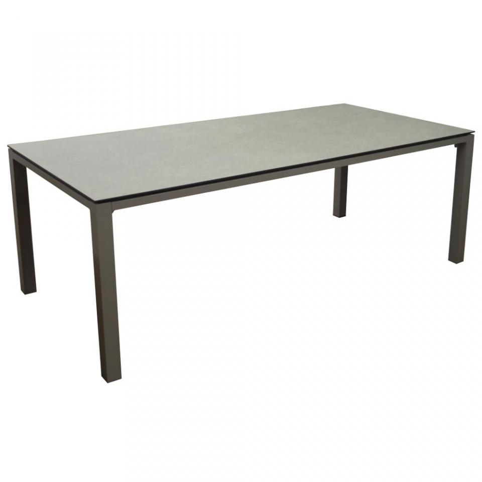 Table de jardin en aluminium avec plateau HPL taup