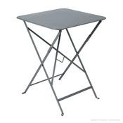 Table de jardin carrée pliante Acier laqué BISTRO Gris Table de jardin carrée pliante