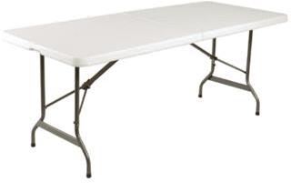 Table pliante par le centre blanche