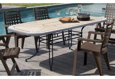 Grande table resine amalfi 220x100 anthracite - GR