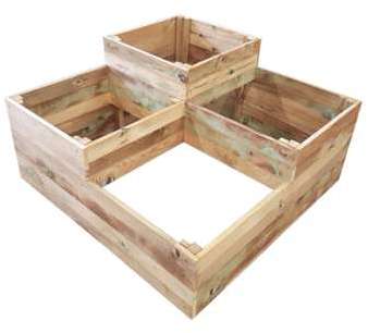 Carré potager 4 bacs en bois