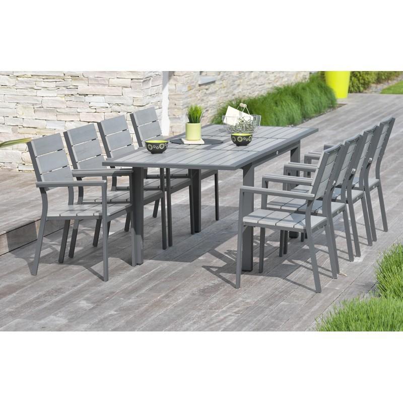 Table composite lames grises