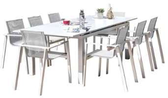 Table de jardin Mykonos 180 240 - Blanc Table de jardin Mykonos 180