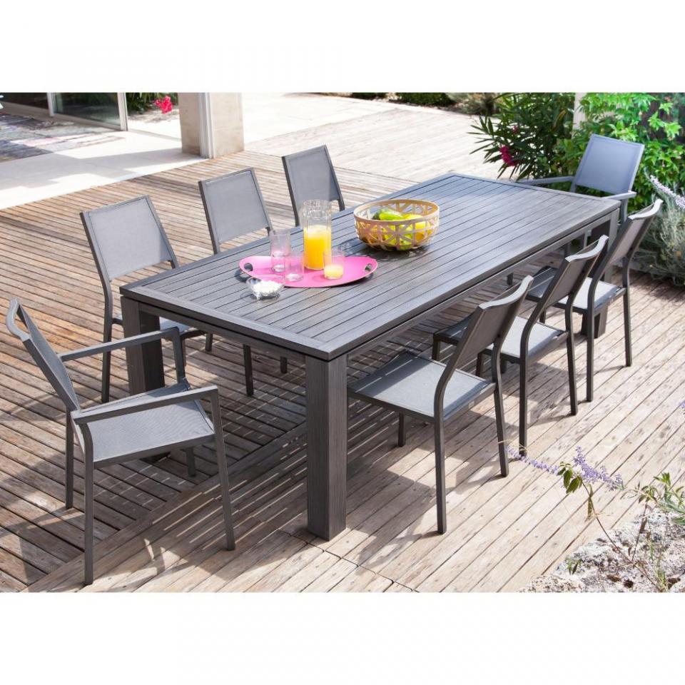 Table de jardin rectangulaire FIERO en aluminium 2