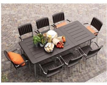 Table de jardin extensible en polypropylène et alu