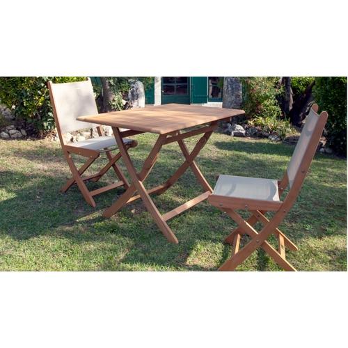Table rectangulaire pliante look teck