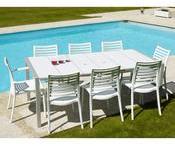 Table de jardin en résine 190x100cm pour 8 à 10 pe