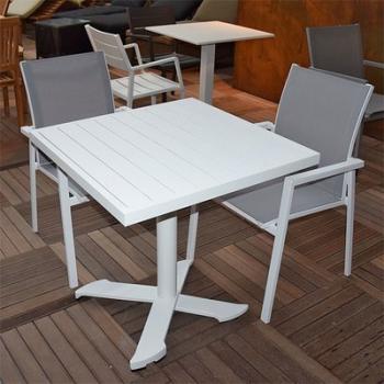 Table pliante carrée en aluminium blanc 76 cm Opér