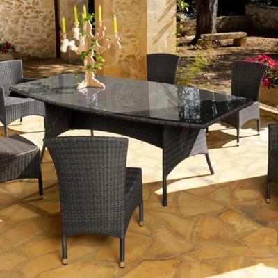 Table de jardin LOTUS en aluminium et résine tress