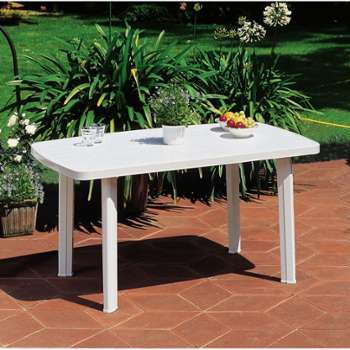 CARREFOUR FARO - Table de jardin rectangulaire - Blanc CARREFOUR FARO - Table de