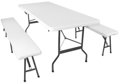 Ensemble Table bancs camping pliable - table buffe