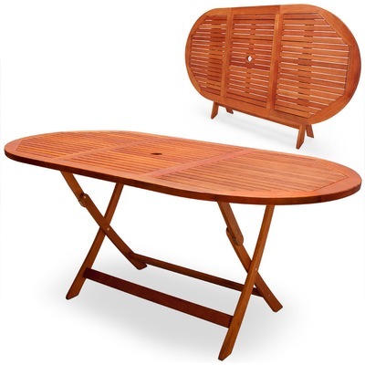 Table de jardin pliable Alabama en bois dEucaly