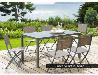 Table de jardin Hespéride Piazza 6 places Taupe