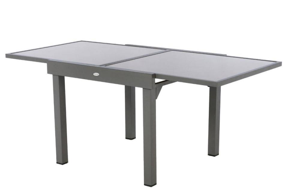 Table extensible Piazza verre taupe mastic Jardin