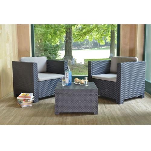 Table basse de Jardin Résine Tressée - Anthracite Table basse de Jardin Résine