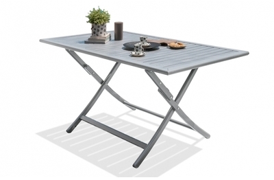 Table de jardin pliante gris galet