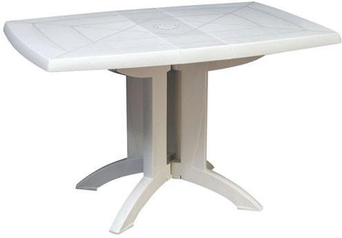 Table de jardin Vega pliante 118x77 cm - blanc