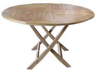 Table de jardin ronde pliante teck C FSC dia 120cm Table de jardin ronde pliante