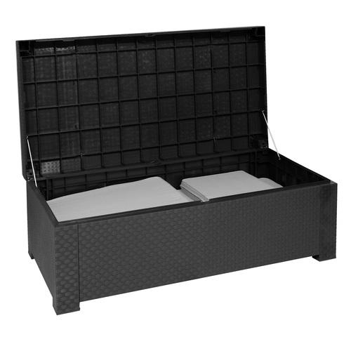 Table Basse Coffre de Jardin Résine Tressée - Anthracite Table Basse Coffre de Jardin