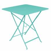 Table de jardin carrée pliante Acier laqué BISTRO Bleu Table de jardin carrée pliante